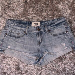 PINK light jean shorts